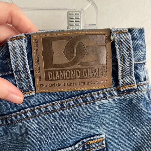 Diamond Gusset Mens Jeans Blue Denim Five Pocket USA Made 37x32 DMR 104A - Picture 5 of 15